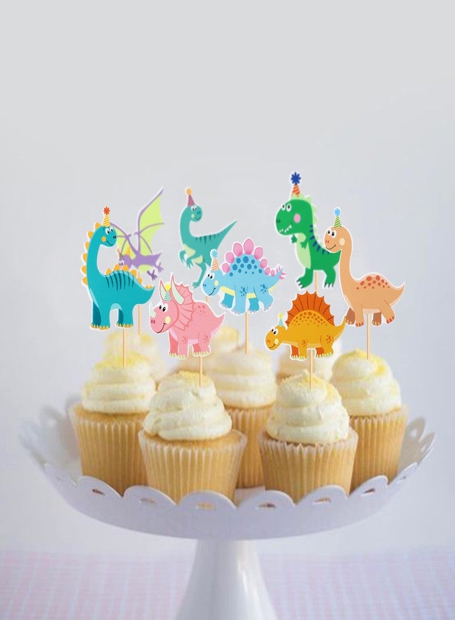 Ercadio 32 Pack Dinosaur Cupcake Toppers Baby Cute Dinosaur Cupcake Picks Dino Theme Baby Shower Kids Birthday Party Cake Decorations Supplies - Image 5